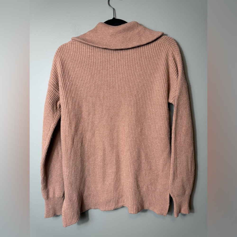 Madewell Women’s Quarter Zip Tan Merino Wool Blend Sweater Size XXS - Picture 3 of 6